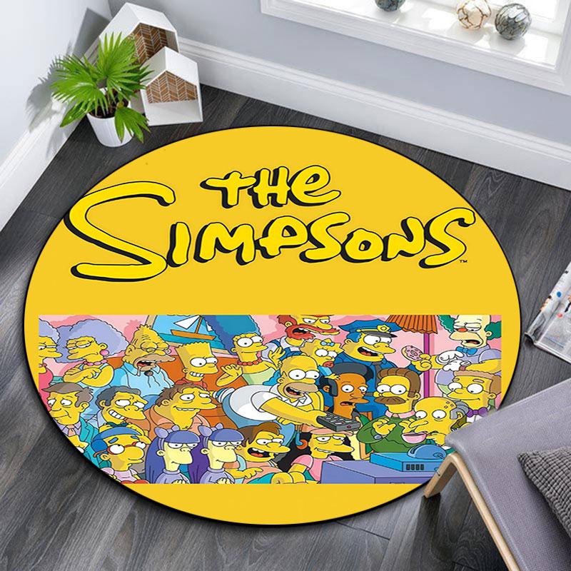 The Simpsons Poster pattern round rug,Carpet Rug for Living Room Bedroom Playroom ,Non-slip Floor Mat,Holiday Gifts and Birthday Gifts.