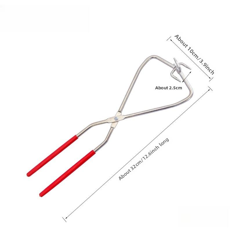

1pc Glaze Dipping Tongs Ceramic Tool Triangle Blue Handle Metal Tweezer for Green Body Glazing Application