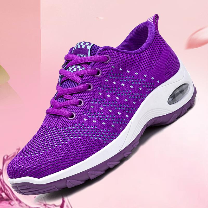 Seasonal New Women'S Daily Breathable Slip-Resistant Air Cushion Thick Bottom Dancing Shoes Plush Comfort Round Toe