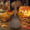 Halloween Broom Pumpkin Cup Separator Three Cups Accommodable Broomstick Snack Bowl Rack for Serving Snacks Salad Fruit