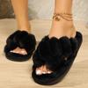 Unisex Autumn Winter Large Size Velvet Fur Slippers Men Thin Bottom Anti Slip Indoor Shoes Women Warm Cotton Slippers 36-43