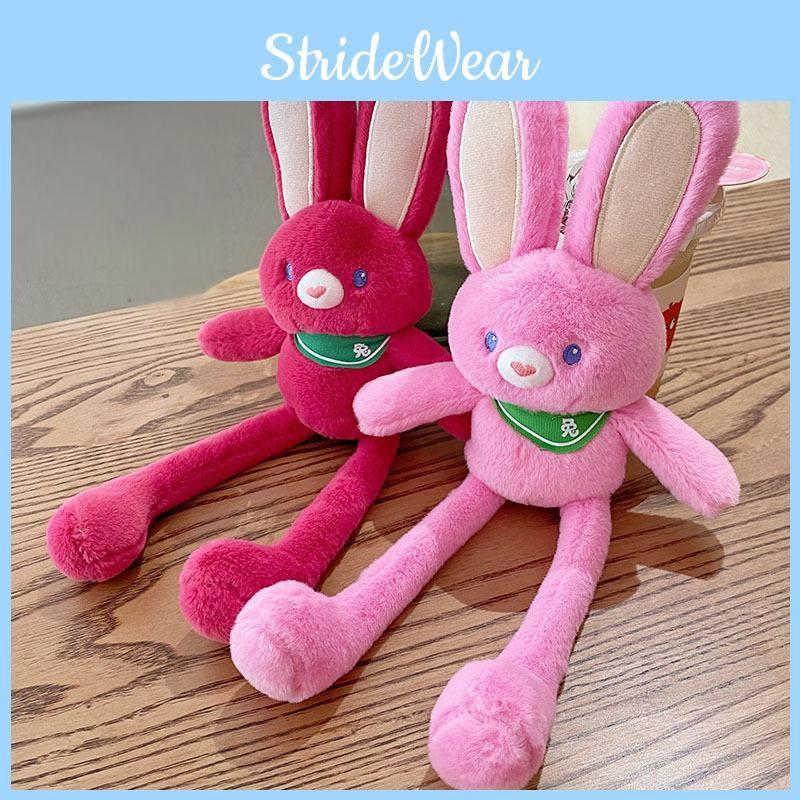 Pull Strawberry Ears Rabbit Keychain Animal Plush Doll Pendant Creative Gift