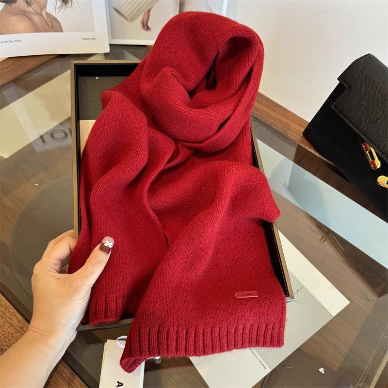 High Quality 100% Wool Scarf Women Men Autumn Australian Pure Wool Knitted Muffler Female Male Solid Simple Decorate Scarves