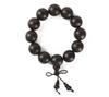 BSSODWOD Men's Prayer Bead Bracelet, Natural Red Sandalwood, Handcrafted, 12 Beads 20mm with 25cm Chain, Stretchable, Elegant Cloth Pouch Included