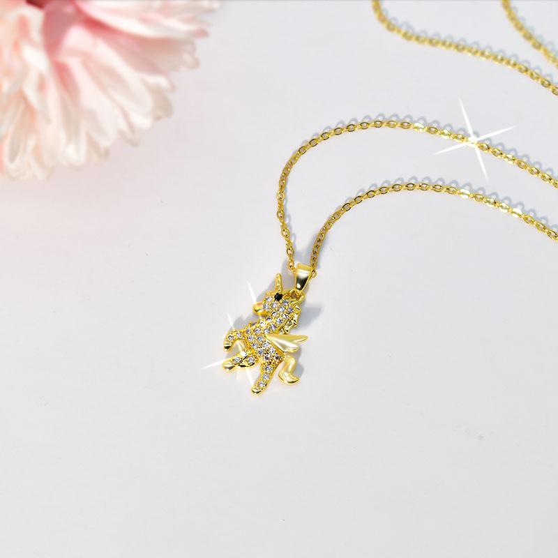 Street Auction Of The Same Diamond-Encrusted Unicorn Necklace Trendy Simple Women'S Collarbone Chain