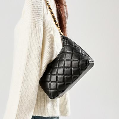 Genuine Leather Women's Bag One-shoulder Underarm Bag New Trendy and Fashionable High-value Chain Crossbody Bag Versatile Commuting Bag