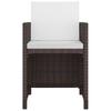 11 piece garden dining set with cushions poly rattan brown