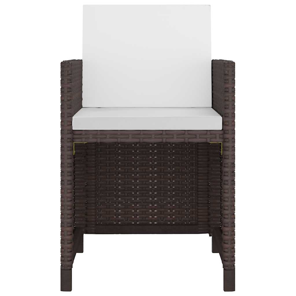 11 piece garden dining set with cushions poly rattan brown