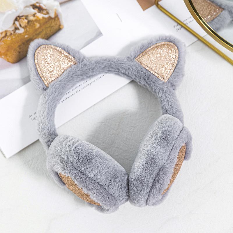 Orecchie da Animale Carine Morbide Paraorecchie Forma di Hamburger Accessori Abbigliamento Borsa Orsetto Peluche Paraorecchie Pieghevoli