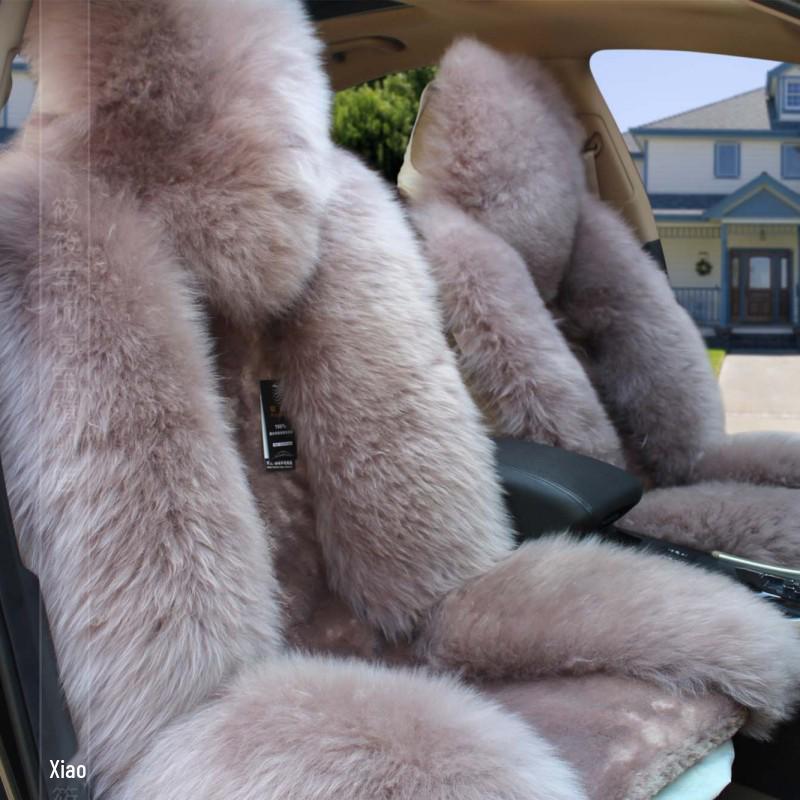 One-Piece Wool Car Seat Cushion - Plush Fur Winter Pad