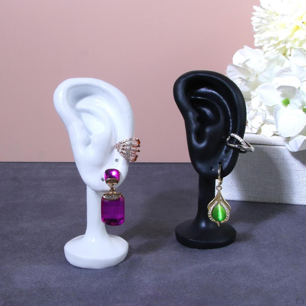 Support de Présentation Boucles d'Oreilles Forme d'Oreille en Résine Hauteur 10,5 cm Organisateur Léger pour Fille Femmes