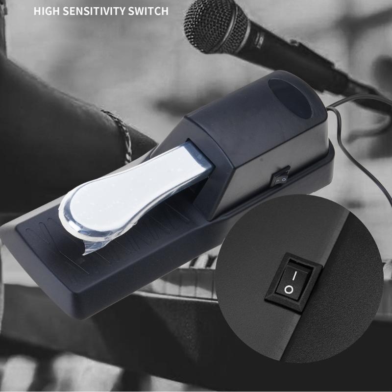 Piano Sustain Pedal Damper Pedal Polarity Switch Sustain Pedal Foot Switch 6.35mm Plug for Digital Piano MIDI Keyboard