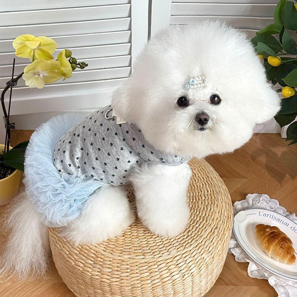 Trendy Breathable Puppy Tutu Dress Sleeveless Soft Pet Princess Dress Summer Sweet Corgi Teddy Clothes for Small Dog Cat