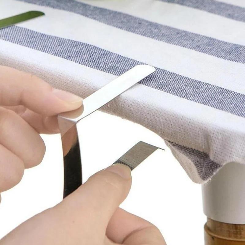 4-12 pezzi Morsetti per tovaglia in acciaio inossidabile Supporto per tovaglia per feste, matrimoni, passeggiate, tavoli da picnic, decorazioni