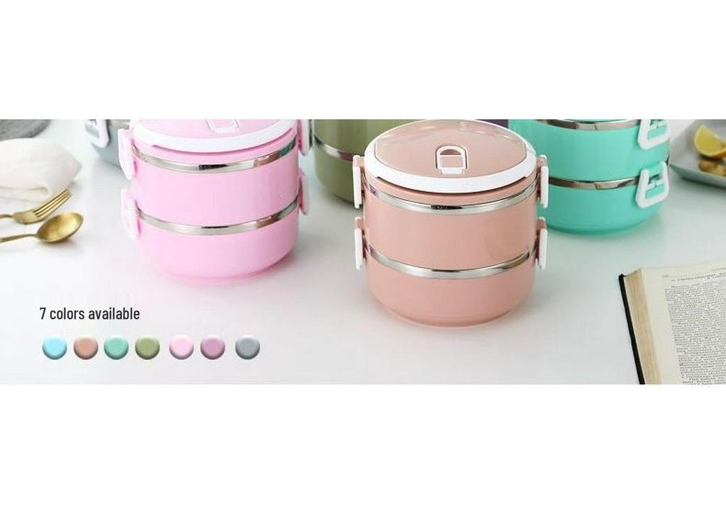 Verbesserte Niedliche Mehrschichtige Lunchbox mit Wärmeisolierung - Große Kapazität Edelstahl Bento mit Tasche, Deckel und Geschirr.