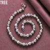 8mm 92 Sterling Silver Bead Necklace, Fashionable Wedding Jewelry