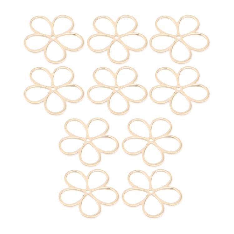 

10/20 PCS Floral Charm Links Elegant Hollowed Petals Small Flower for Bracelets