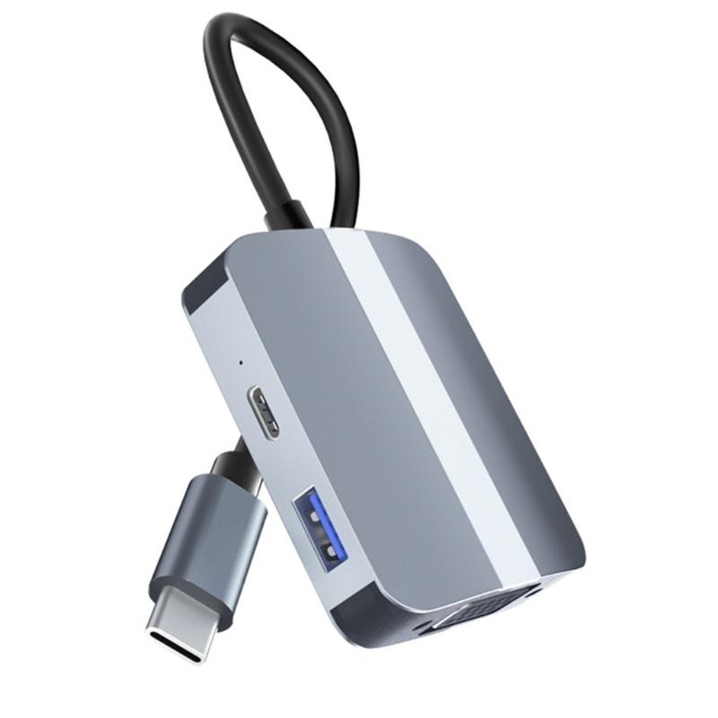 

USB C to HDTV Adapter 5 Port Expansion Dock With 3.5mm VGA HDTV USB3.0 Data Transfer Adapter for Laptop Accessories 1