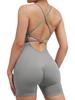 Seamless Peach Butt Yoga Bodysuit with Spaghetti Straps and Open Back