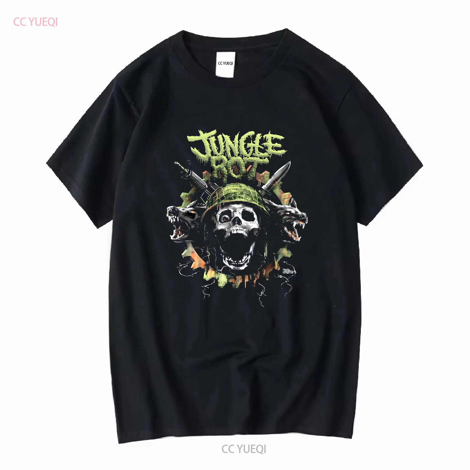 

Jungle Rot Band Music Tour Black Cotton T Shirt vintage Washed Stretched fashion Stylish streetwear Casual Comfortable Unisex 4XL