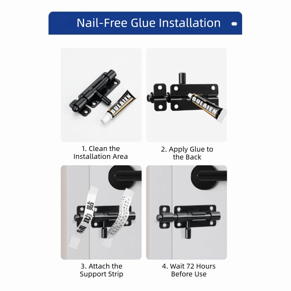 Stainless Steel Stainless Steel Door Latch With Screws Gate Safety Lock Bathroom Door