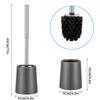 Smartbin Toilet Brush and Holder with Storage Stylish Cleaning Brush Bathroom Toilet Metal Case and Stainless Steel Gray 2-Tier Case, Set, Brush,