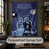 Personalisierte Wandtapisserie, ABBA Benutzerdefinierter Text, Weiches Stoff-Wandbild Für Innenraumdekoration