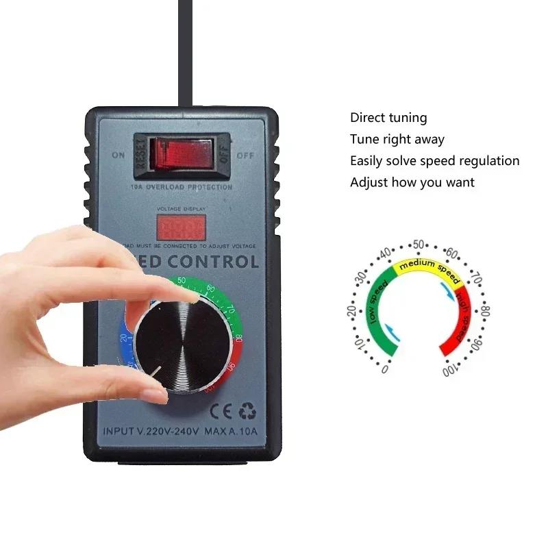 110V or 220V AC Motor Speed Controller Electronic Voltage Regulator LED Temperature and Light Regulation US EUR UK AUS Plug
