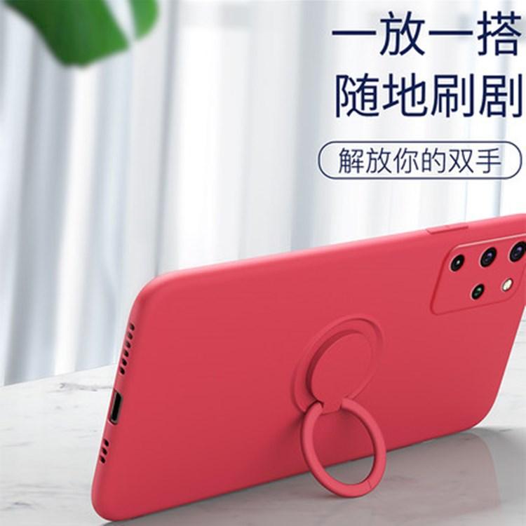 Suitable for Samsung Note20ultra liquid silicone phone case S25plus ring holder all-inclusive lens case