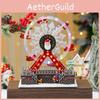 Claus Santa Themed Luminous Ferris Wheel Music Box For Decoration Christmas