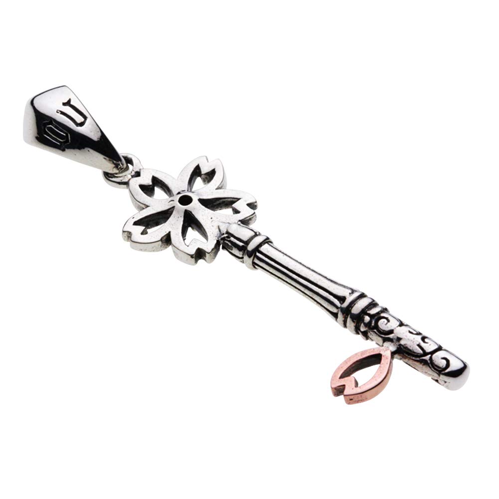 Sakura Key Pendant Pink Tourmaline 925 Silver P0702 [Cenote] [Silver Accessories]