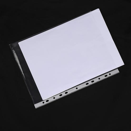100 Pcs A4 Clear Document Folder Transparent Waterproof Case Document Paper Organizer 11-Hole File Folder for A4 Size Paper School Office Supplies