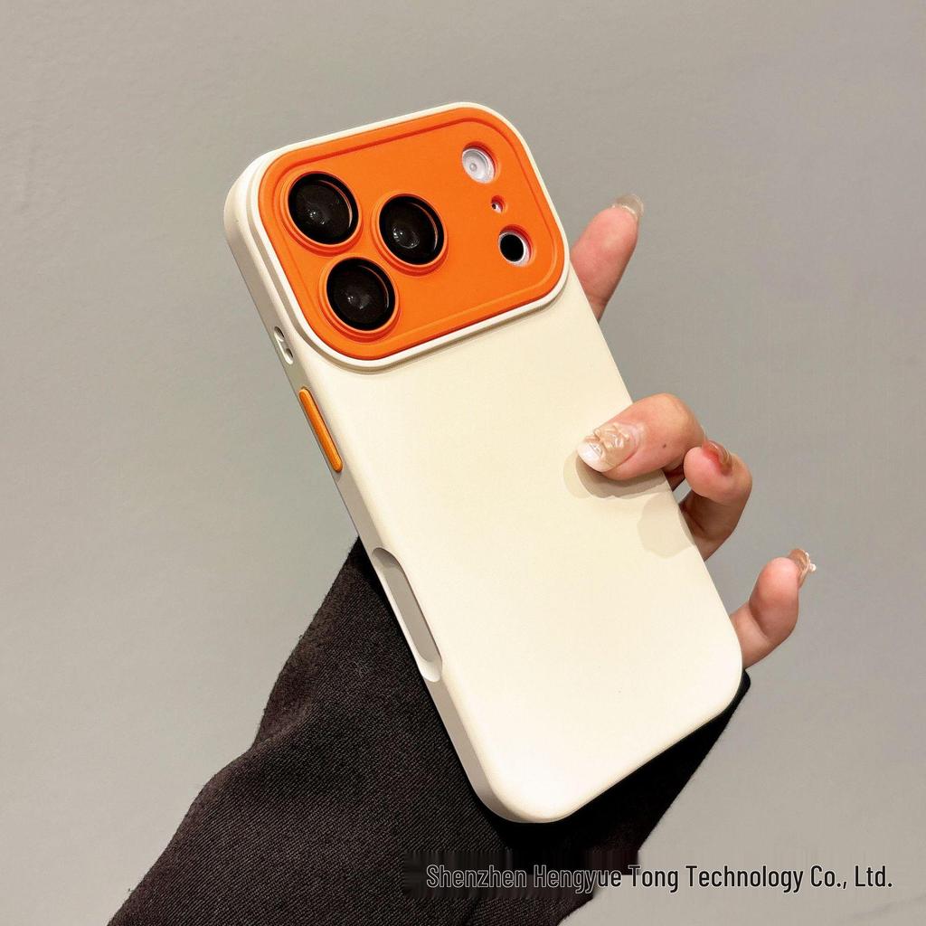 iPhone 17 Pro Max Case: Contrast Color, Drop-proof Liquid Silicone Imitation