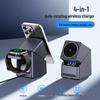 4-in-1 Magnetisches Kabelloses Ladegerät mit 180° drehbarem Ständer für Apple & Huawei Handys