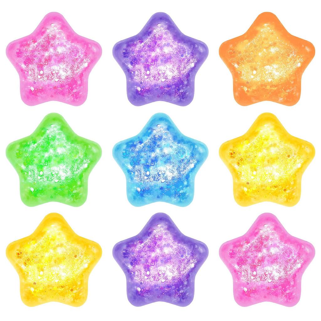 Glitter Star Maltose Squishy Toys Slow Rebound Funny Stretch Mini Stress Ball Squeeze Toys Stress Relief Decompression Toy Gift