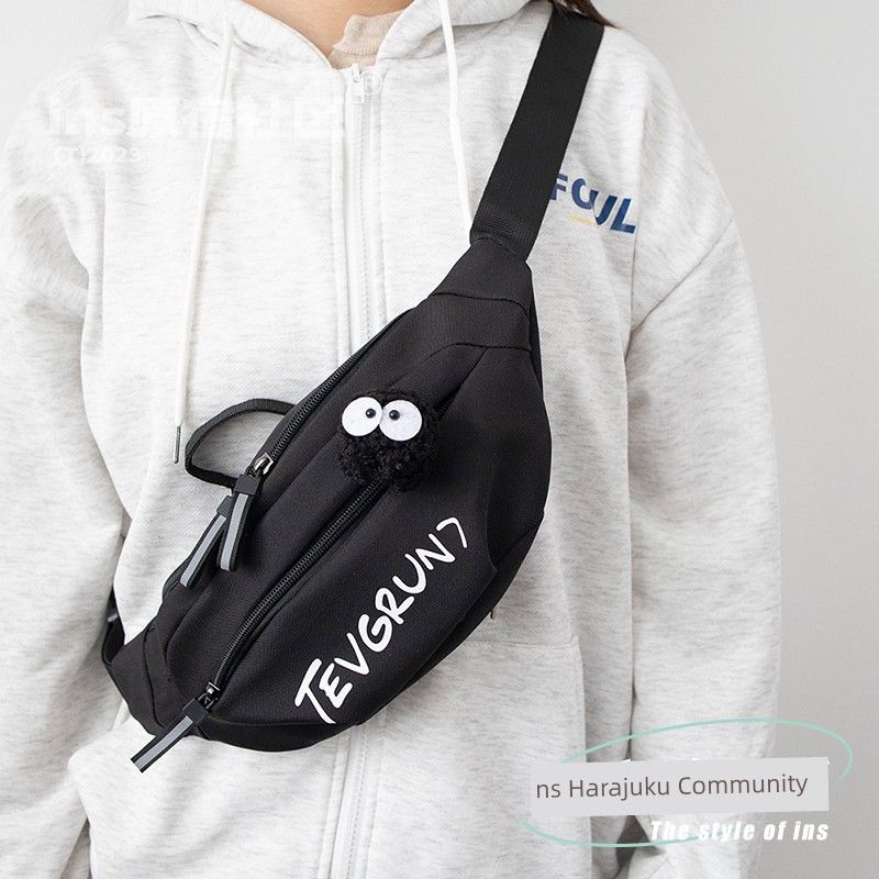 

2024 New Arrival Fancy Crossbody Bag Men Lightweight Casual Small Bags Cycling Sports Waist Bag for Women Niche Style Trendy Black