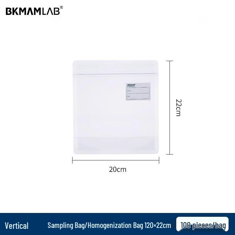 BKMAM Sterile Stand-Up Sampling Bags with Sealing Strip