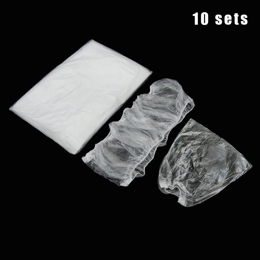 Elastic Transparent Plastic Safety Disposable Seat Cover Steering Wheel Cover Car Lever Cover 10 sets