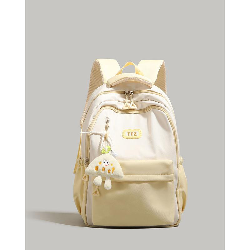 High-end contrasting colors, new fashion female college student schoolbag, large-capacity backpack, short-distance travel bag