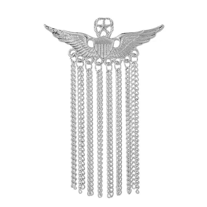 

Alloy Star Wing Tie pins with Tassel Chain Elegant Lapel Pin for Men s Suits, Shirts & Jackets Jewelry Accessory Gift Idea срібний