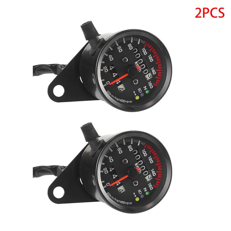 Motorcycle Speedometer For Cafe Racer Motorbike Universal 12V Backlight Indicator With Led Signal Light Odometer Gauge