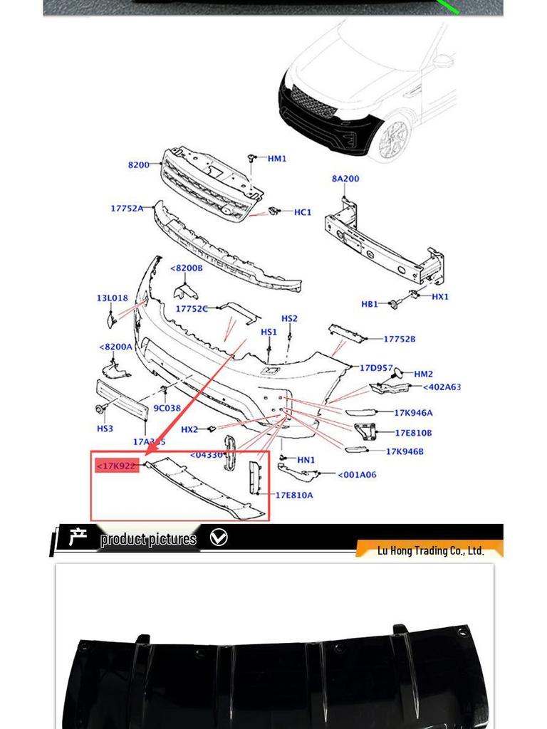 Front Bumper Towing Eye Cover for 2020 Land Rover Discovery 5 Anniversary Edition LR082830 - Black/Silver