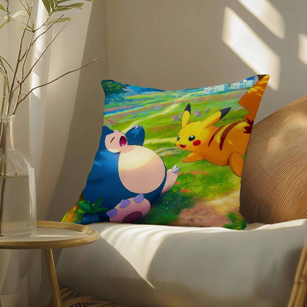 Pokemon Adventure Partners Anime Plush Pillow Cover Soft Short Plush Cushion Cover For Sofa Bedroom Home Decor Gift