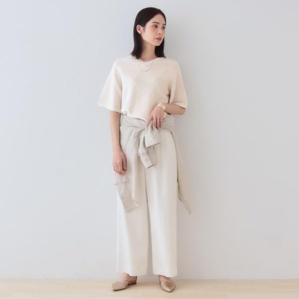 INDIVI New Colors Flare Sleeve Knit 12712452 Size 38 Knitwear/Sweater Available! [Elegant Lamé Material] Women's Off-White (003) (M)