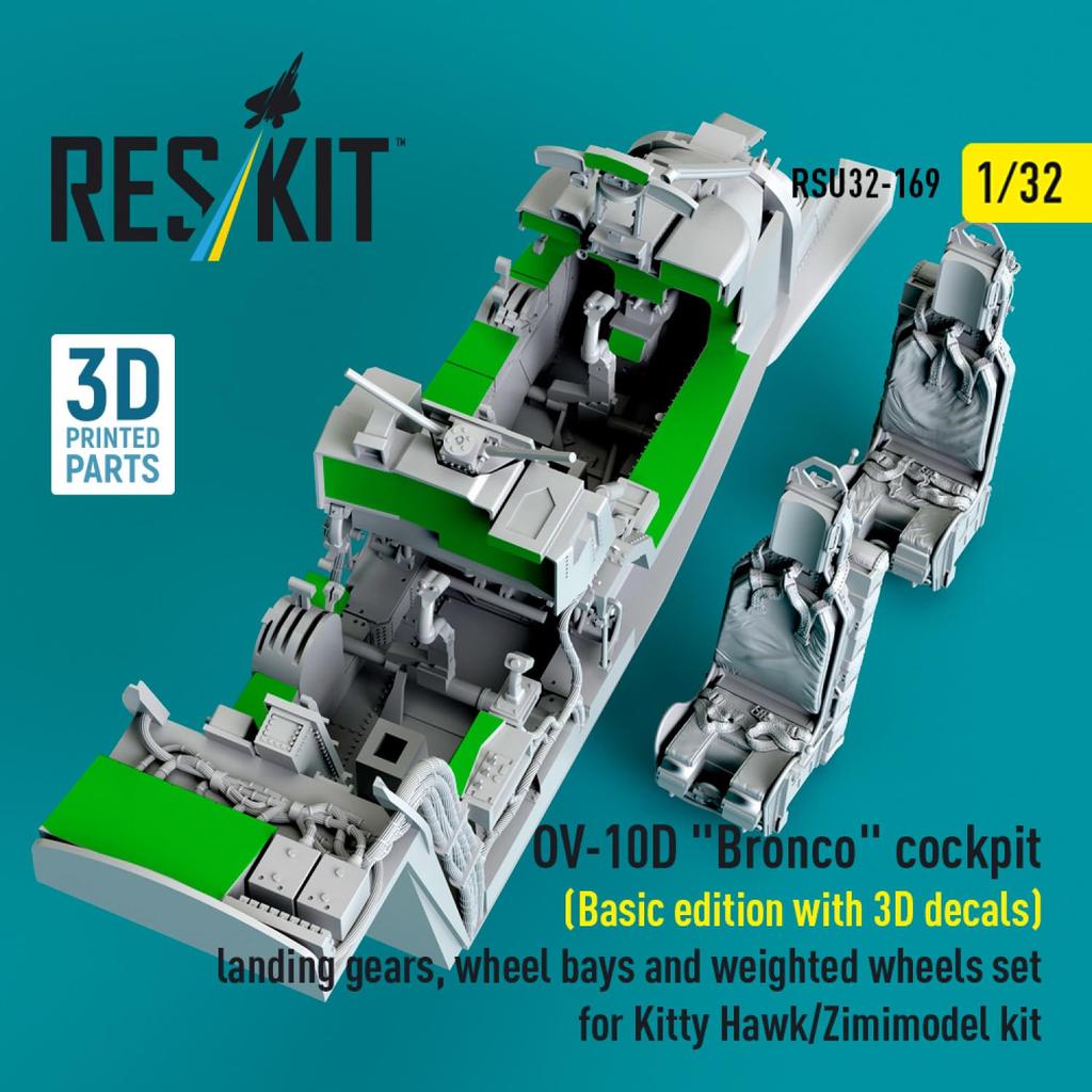 Reskit Cockpit Interior Decal and Landing Gear Set Kitty Plastic Model Parts 1/32 OV-10D w/3D (for Hawk) RSKU32-0169 (Airplane)