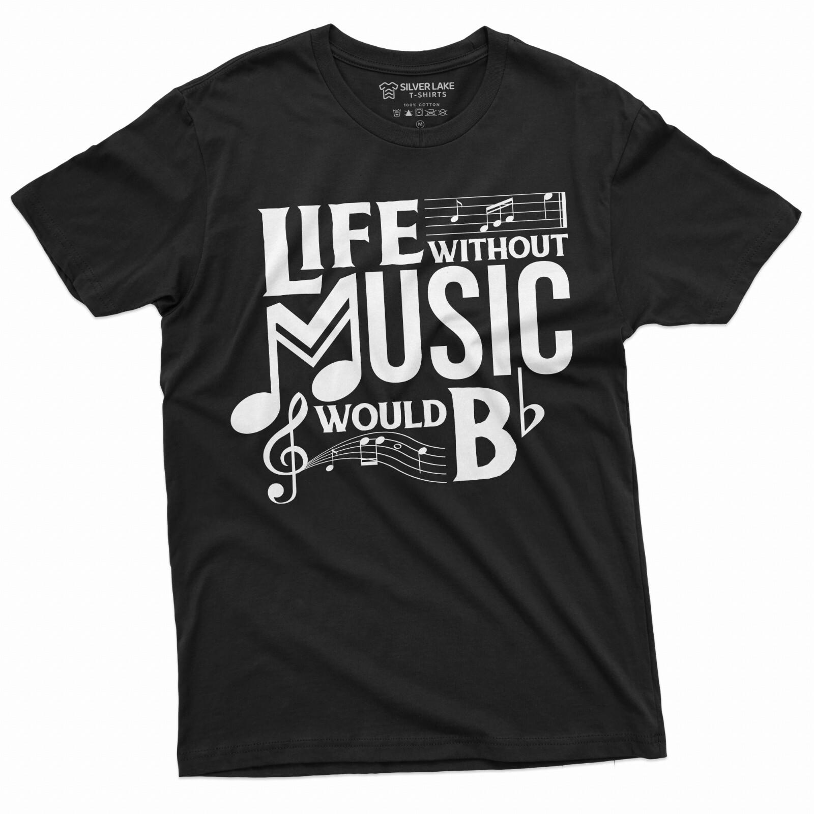 26 Music band t-shirt Life without music would be boring Tee Musical guitar shirt Unisex T-Shirt XL