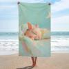 Cute Red Lobster Cartoon Beach Towel Coastal Print Soft Absorbent Quick Dry Beach Blanket for Travel Vacation Daily Use