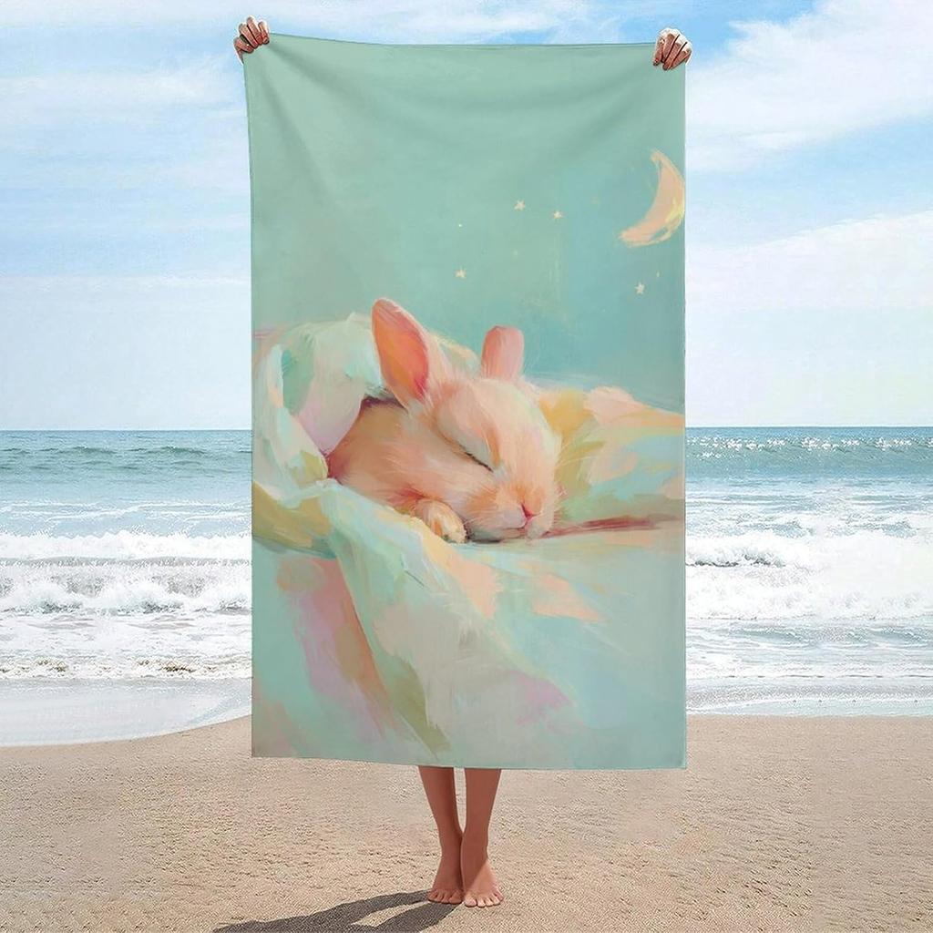 Cute Red Lobster Cartoon Beach Towel Coastal Print Soft Absorbent Quick Dry Beach Blanket for Travel Vacation Daily Use