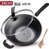 German Crystal Non-Stick Oilless Wok: Smoke-Free Flat Bottom Stir-Fry Pan for Induction & Gas Stoves.