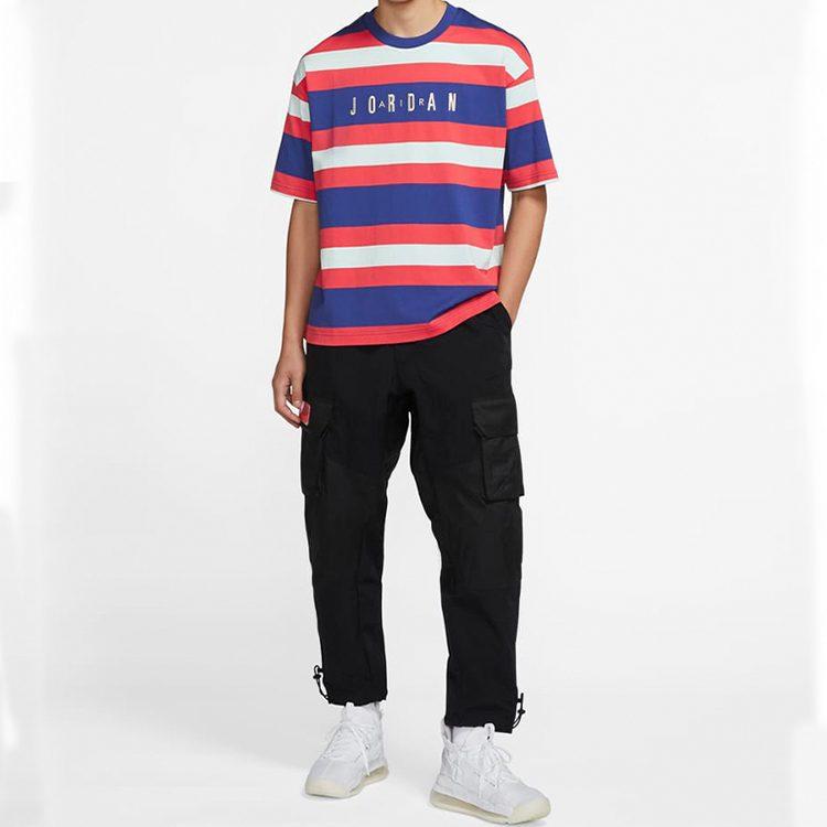 Jordan T Shirts Men's Multicolor Crew Neck Moderate Straight Fit CK9572-455